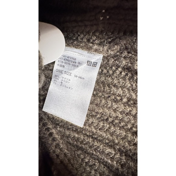 Anya Hindmarch Signature Logo Eyes Uniqlo Heattech Knitted Pom Beanie Green NWT - Picture 5 of 5